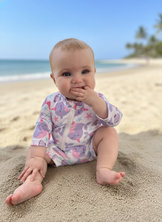 π³ Adorable Narwhal Dreamer Long-Sleeve Rash guard Swimsuit for Babies