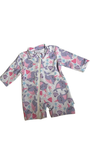 🐳 Adorable Narwhal Dreamer Long-Sleeve Rash guard Swimsuit for Babies
