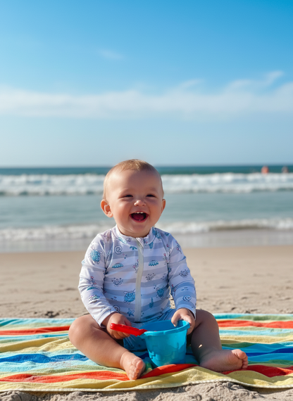 ☀️ Infant/Baby Full-Zip Long Sleeve Sunsuit