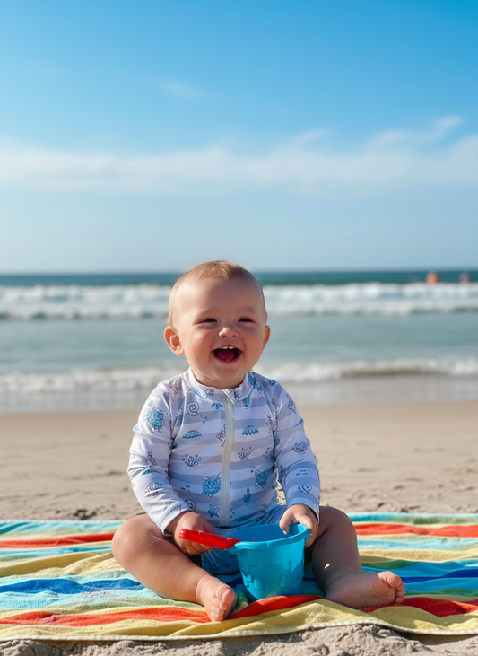 ☀️ Infant/Baby Full-Zip Long Sleeve Sunsuit