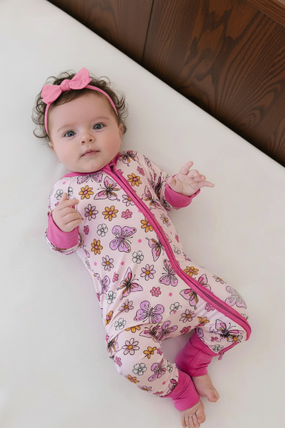 🦋 Butterflies & Blooms 🌸Bamboo Rompers