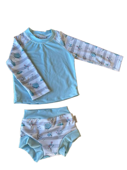 🐢🌊 Adorable Turtle & Sea Life Rash Guard Swim Set ☀️