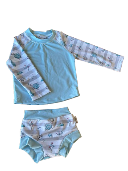 🐢🌊 Adorable Turtle & Sea Life Rash Guard Swim Set ☀️