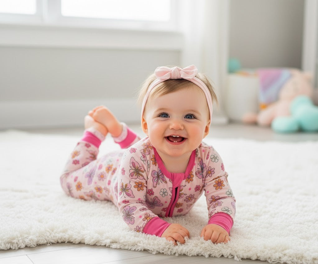 🦋 Butterflies & Blooms 🌸Bamboo Rompers