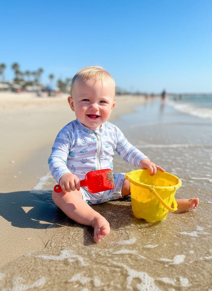 ☀️ Infant/Baby Full-Zip Long Sleeve Sunsuit